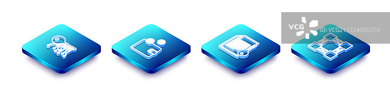 2.5D线稿加密数字货币钱包图片素材