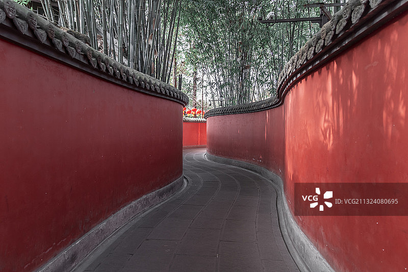 红墙竹影，是武侯祠最鲜明的标签图片素材