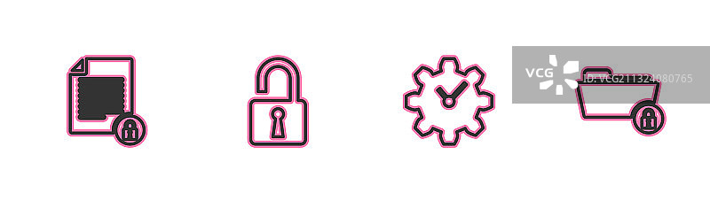 文档和锁时间管理打开图片素材