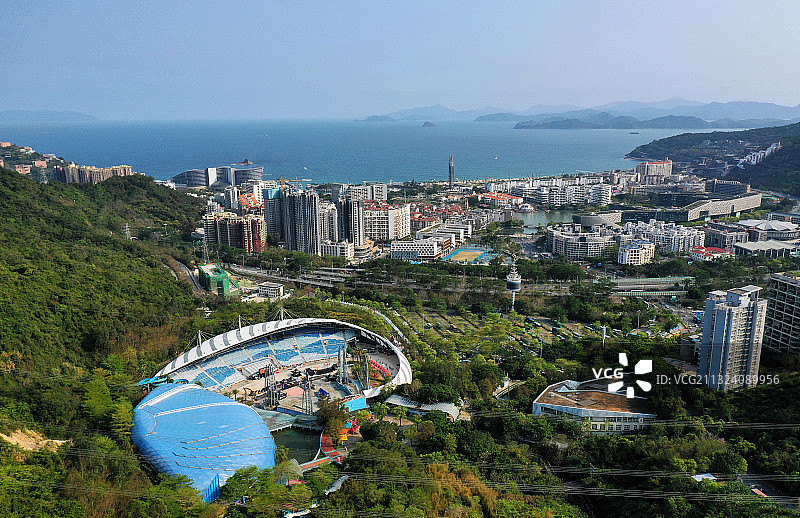 广东省深圳市盐田区大梅沙东部华侨城云海高地航拍图片素材