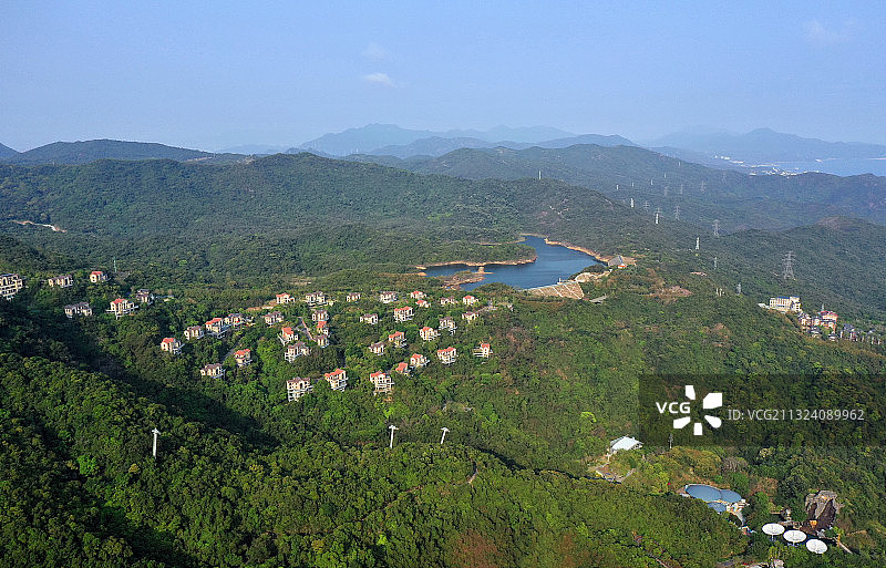 广东省深圳市盐田区大梅沙东部华侨城云海高地航拍图片素材