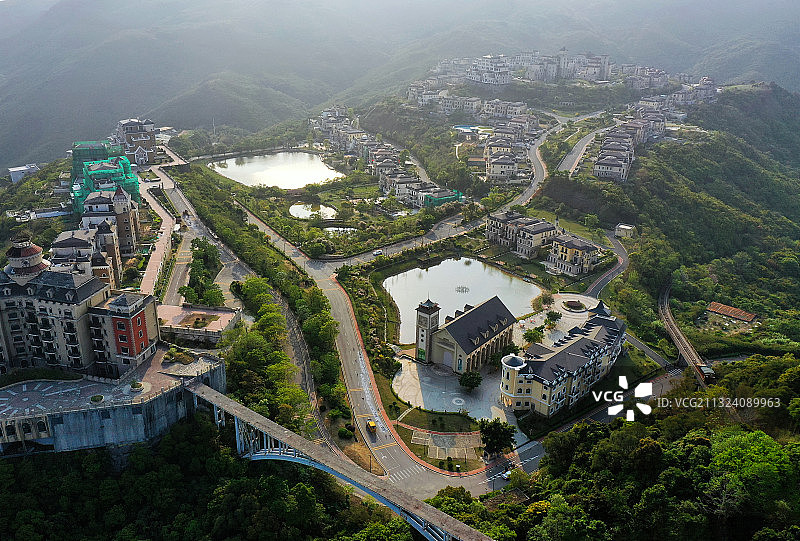 广东省深圳市盐田区大梅沙东部华侨城云海高地航拍图片素材