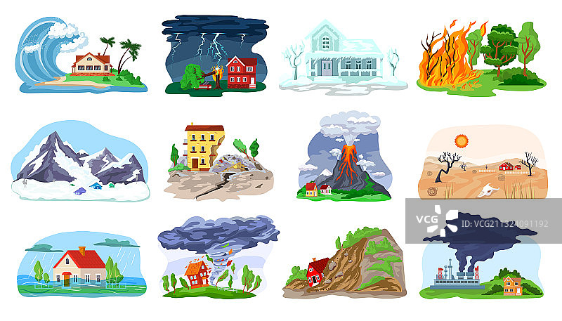 自然灾害合集图片素材