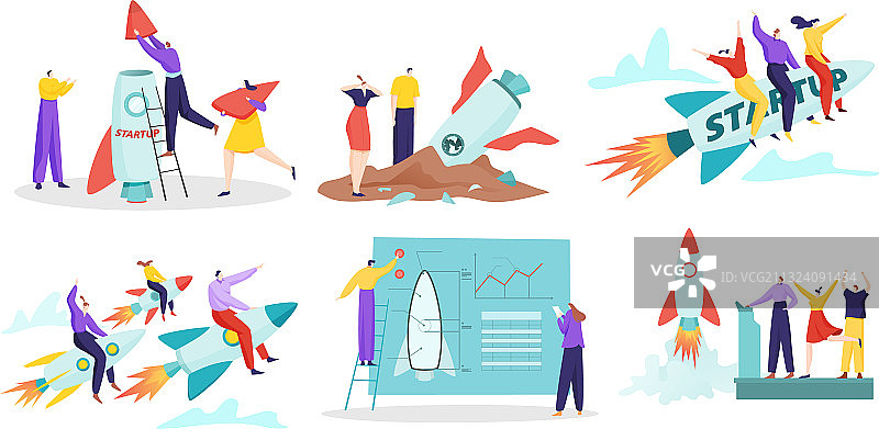 启动火箭发射新产品概念图片素材