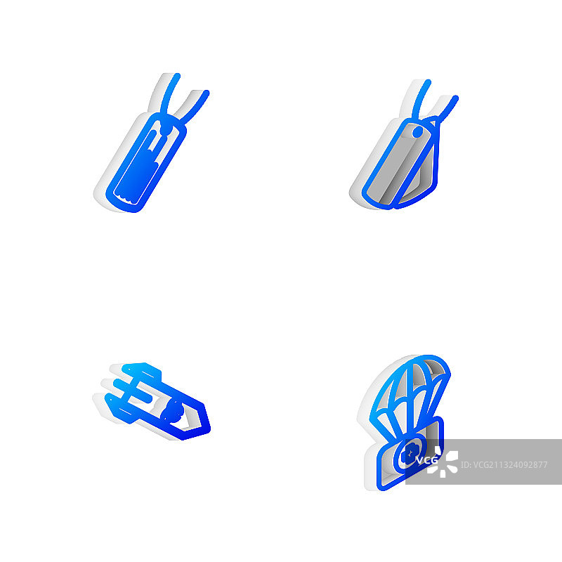 2.5D军用狗牌生物危害套装图片素材