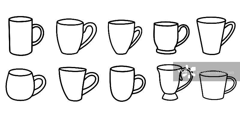 涂鸦风格的杯子素材图片素材