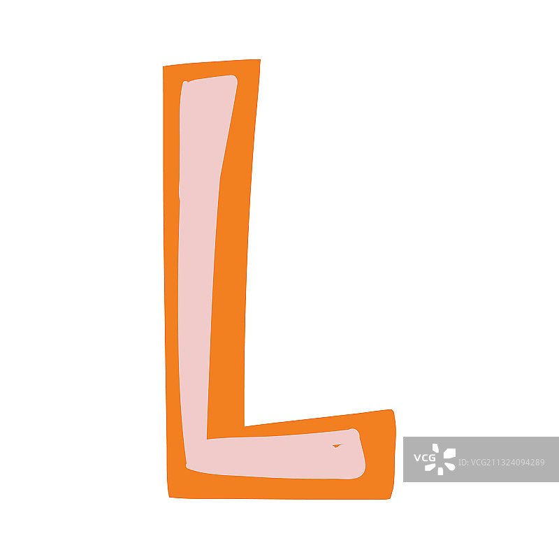 橙色明亮隔离字母L图片素材
