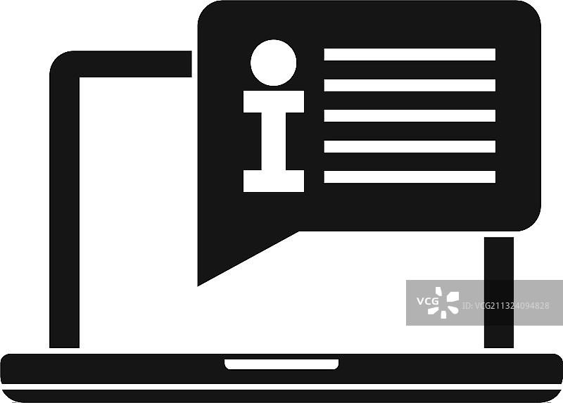 实习笔记本电脑信息图标（简约风格）图片素材