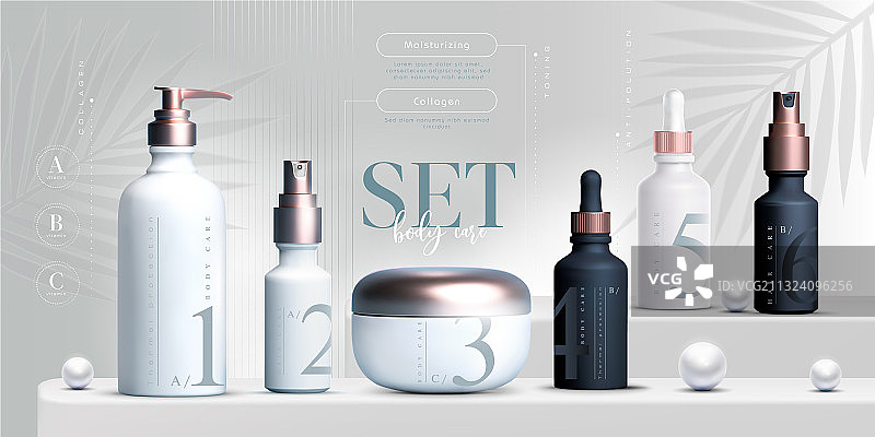 优雅的化妆品套装产品背景图片素材
