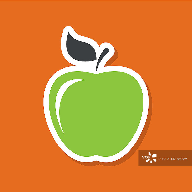 扁平风格带阴影苹果贴纸图片素材