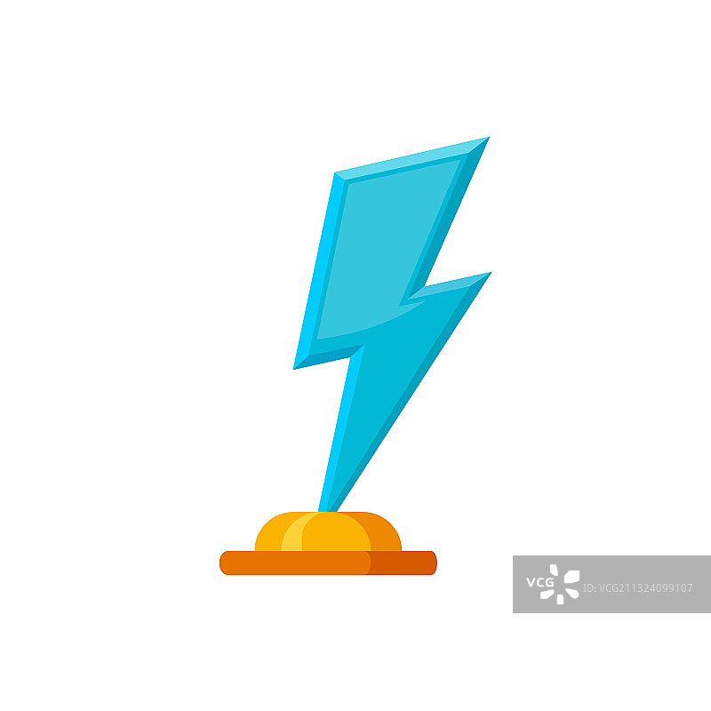 闪电造型玻璃奖杯图片素材