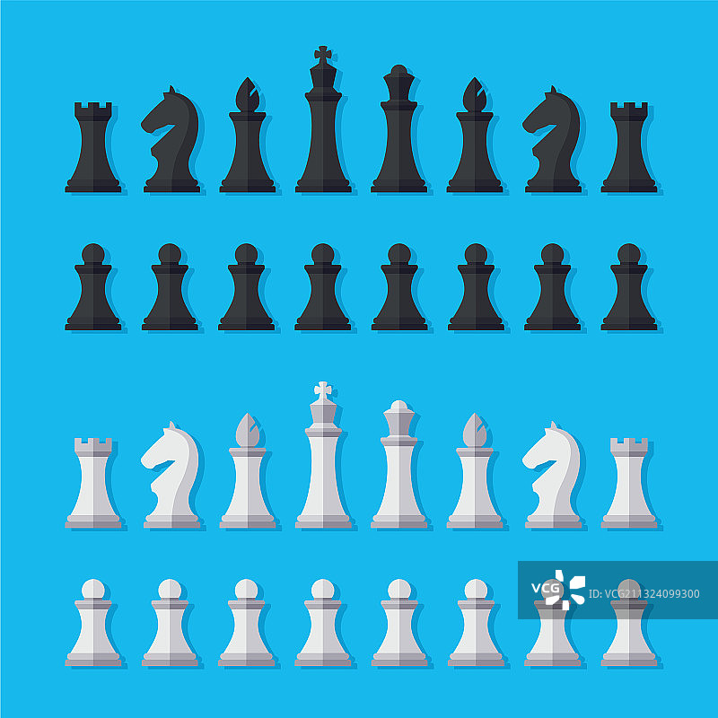 蓝底黑白棋子套装图片素材