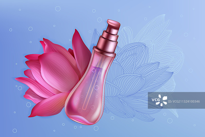 粉色莲花百合奢华香水产品包装图片素材