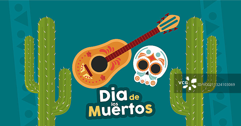 带有骷髅头的亡灵节海报图片素材