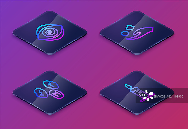 2.5D等距线催眠魔法符文立方体图片素材