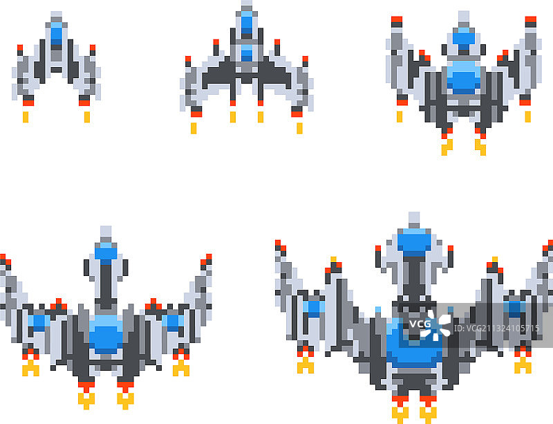升级可爱复古小飞船图片素材
