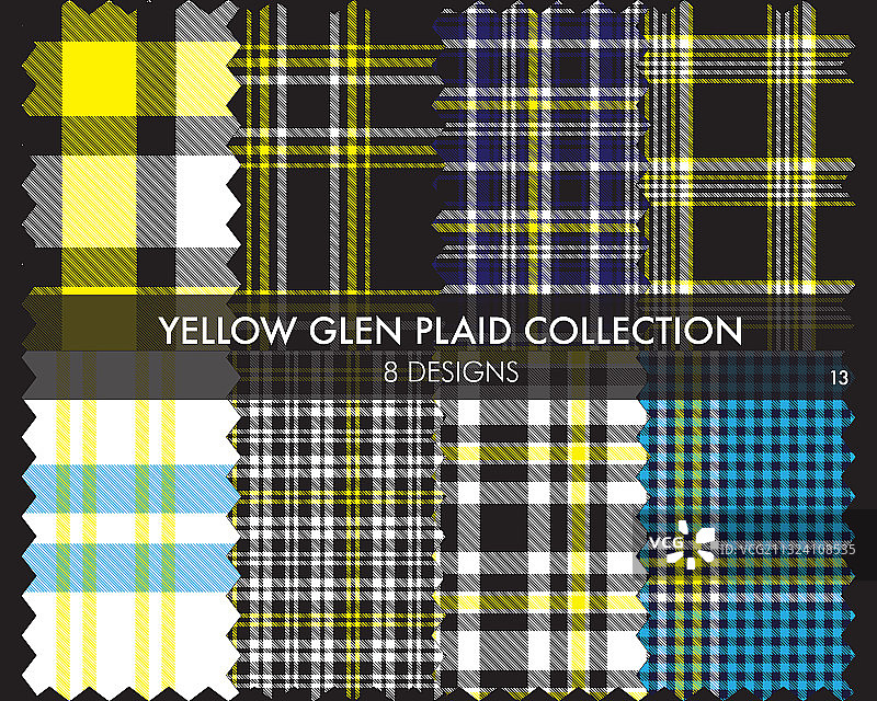 黄色格伦格子花纹无缝图案图片素材