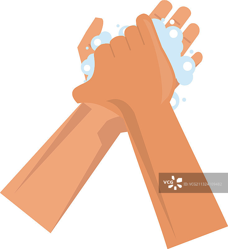 用泡沫清洗双手图片素材