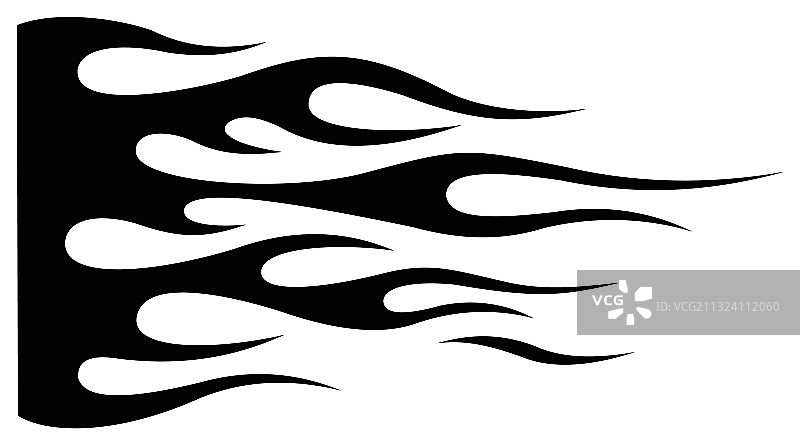 部落改装肌肉车轮廓火焰艺术图片素材