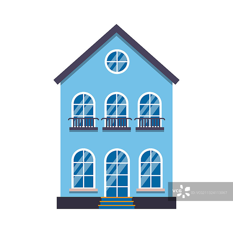 彩色阿姆斯特丹卡通房屋图片素材