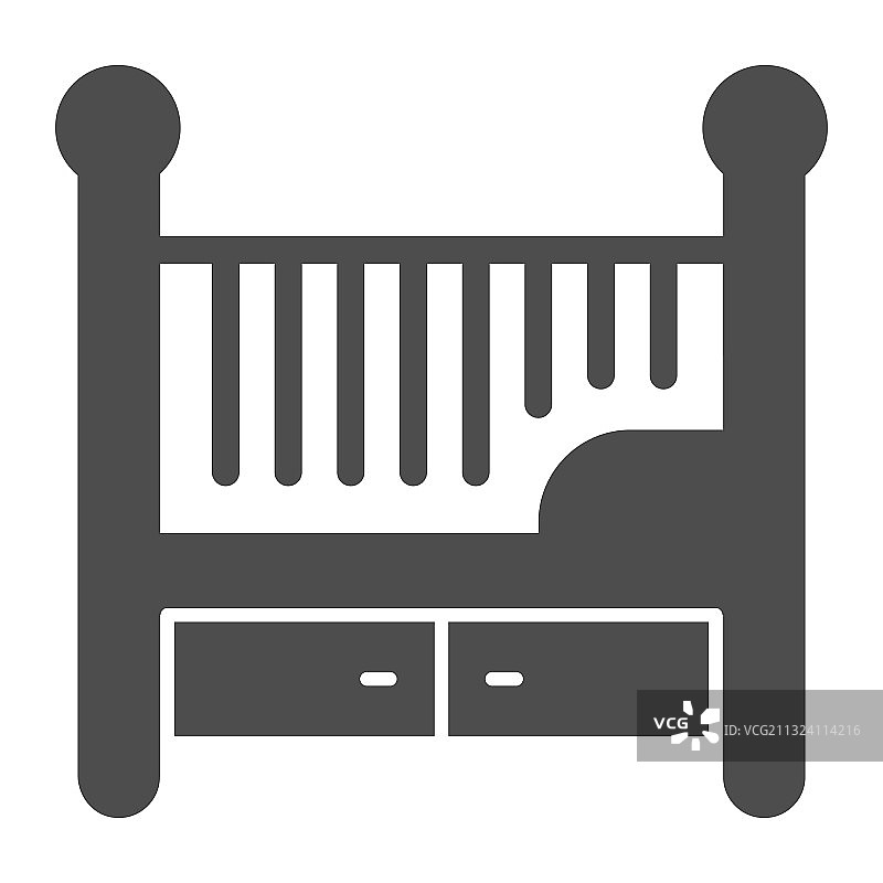 婴儿床实体图标家具概念图片素材