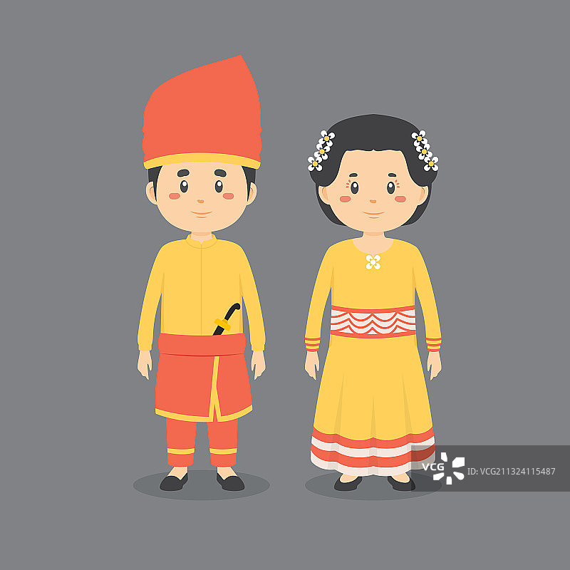 身穿东南苏拉威西服饰的角色图片素材