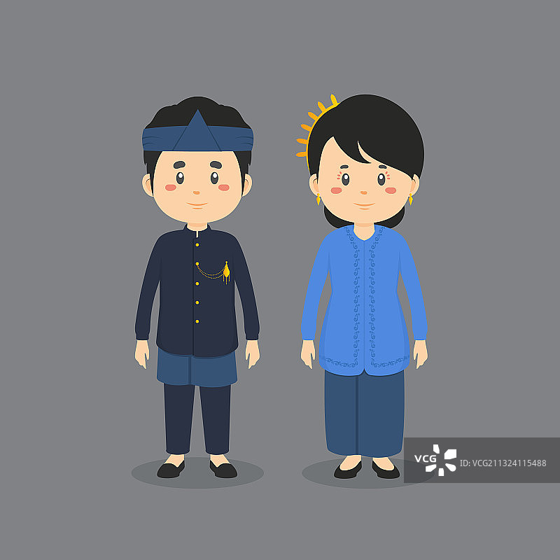 身穿巽他传统服饰的角色图片素材