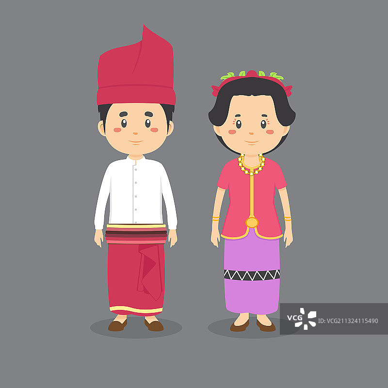 穿着西努沙登加拉服饰的人物图片素材
