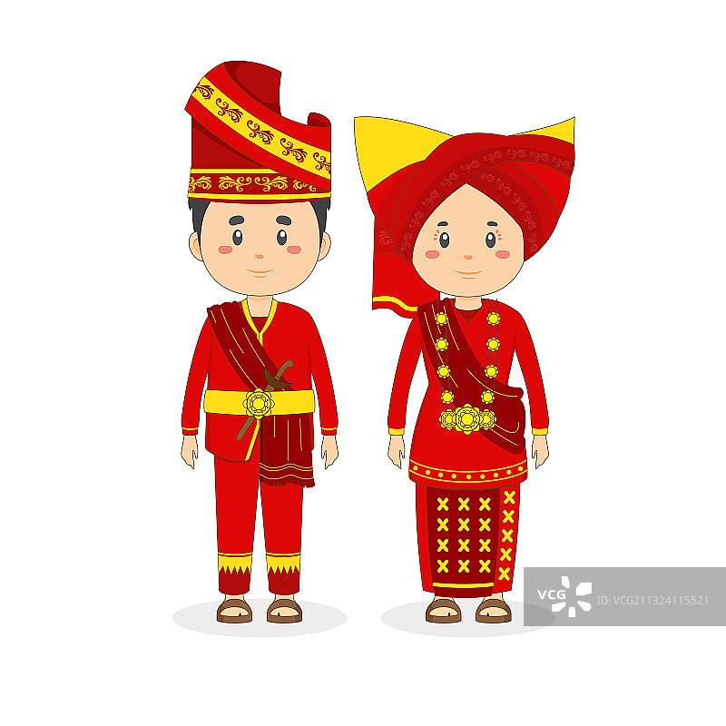 身穿西苏门答腊传统服装的人物图片素材