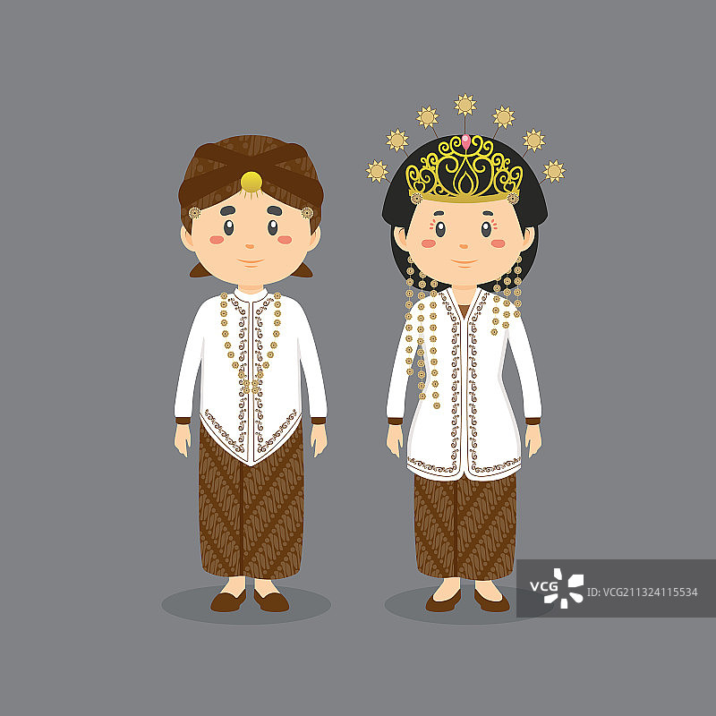 穿着西爪哇传统服饰的人物图片素材