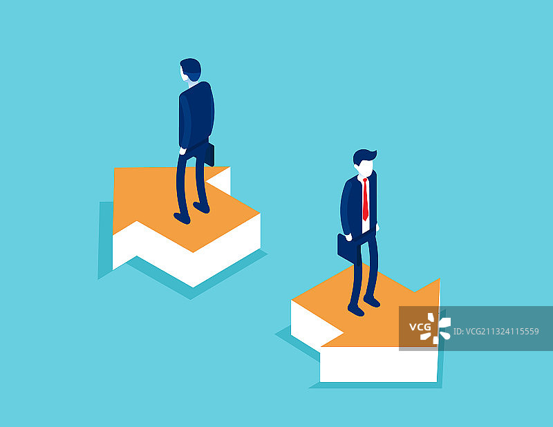 商务团队站在箭头上，指向成功图片素材