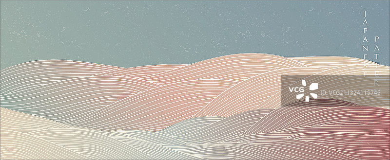 抽象背景的日式海浪banner图片素材