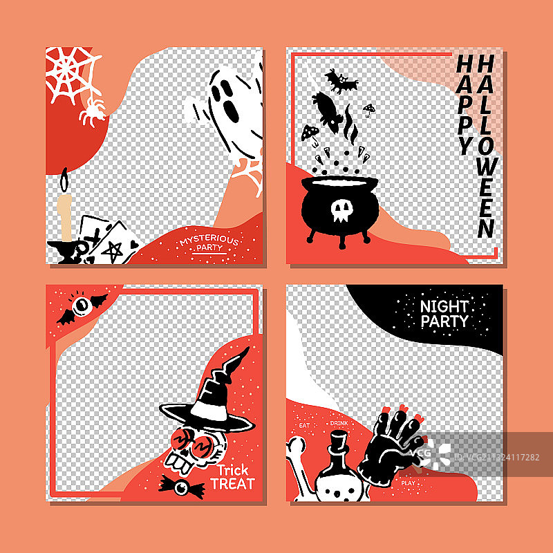 万圣节快乐魔法社交媒体banner图片素材