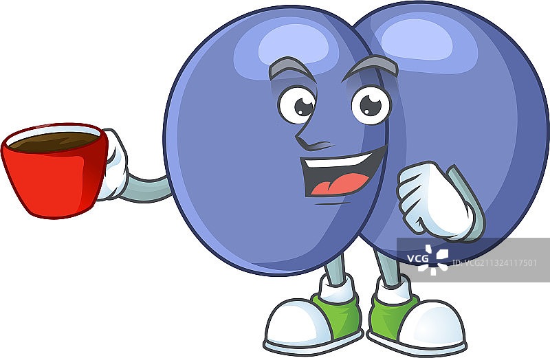 一杯咖啡旁的肺炎链球菌图片素材