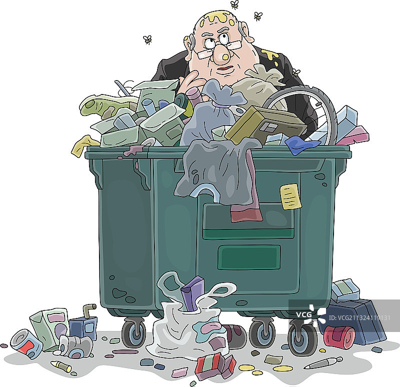 桶里的被解雇官员图片素材