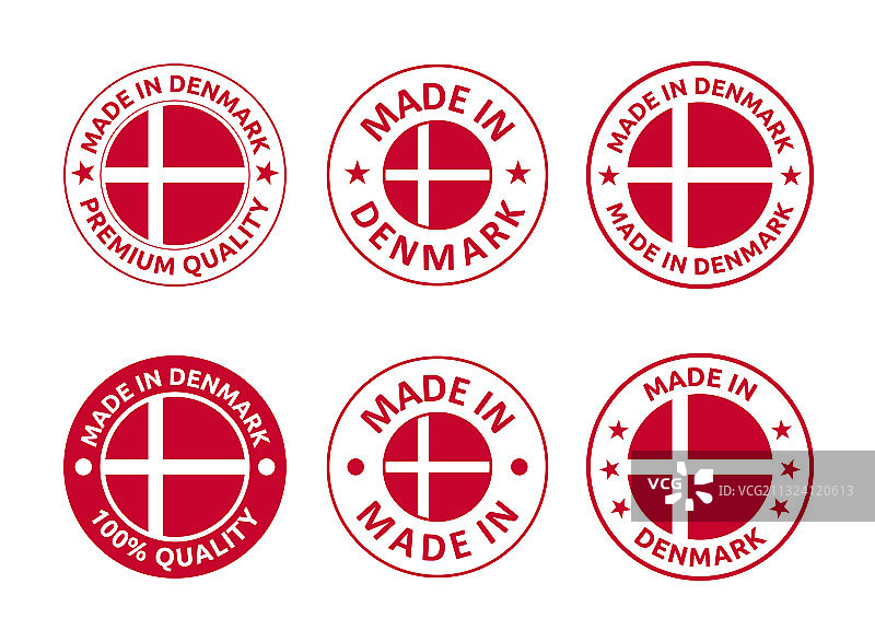 丹麦制造标签套装图片素材