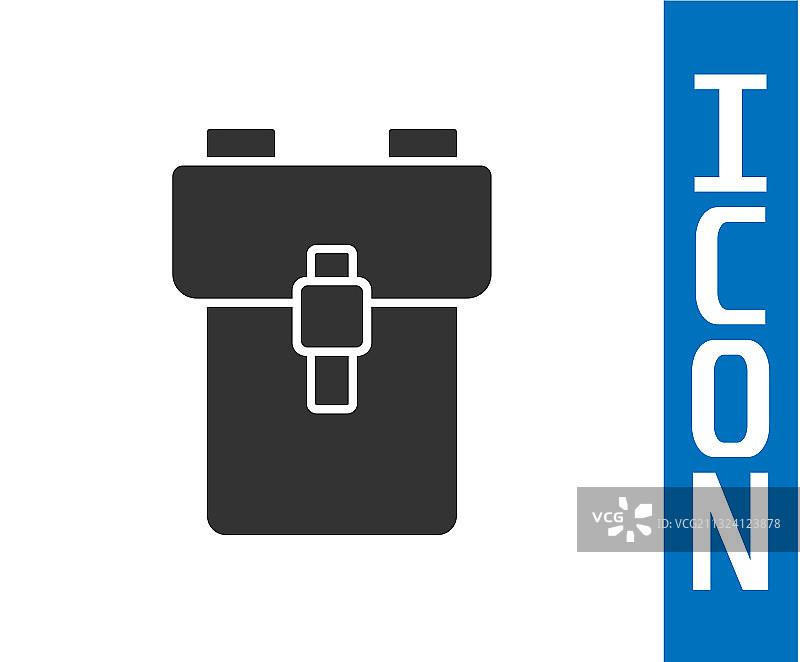 白色背景上的灰色学生背包图标图片素材