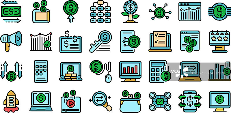货币化图标扁平化设计图片素材