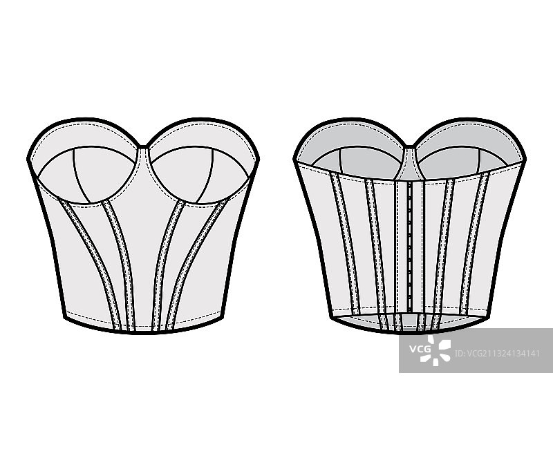 长款束身胸衣文胸内衣图片素材