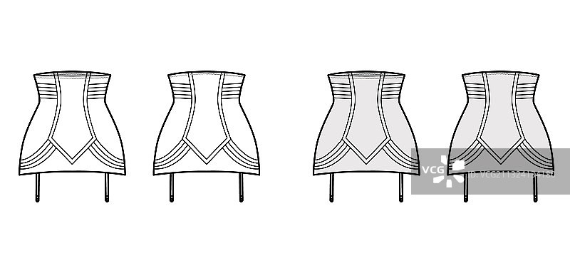 高腰复古开裆塑身内衣图片素材