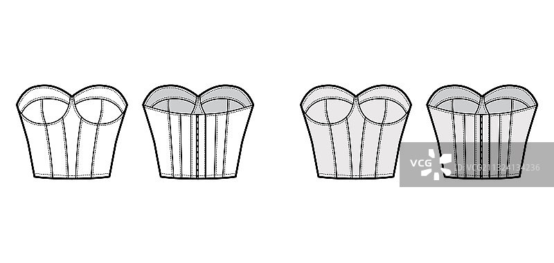 紧身胸衣塑身衣内衣的时尚技术图图片素材