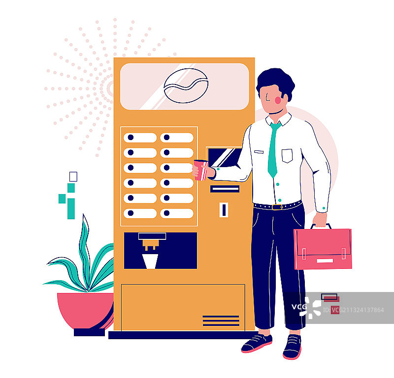 手拿咖啡杯的商人图片素材