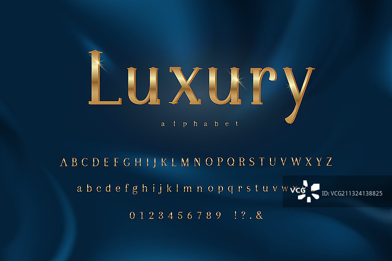 金色奢华主题字母字体集图片素材