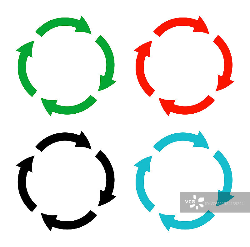 圆形线条箭头彩色圆圈I图片素材