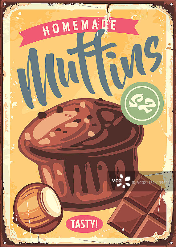 自制松饼复古标牌图片素材