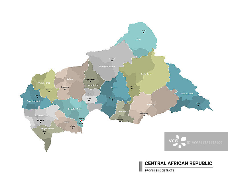 中非共和国详细地图图片素材