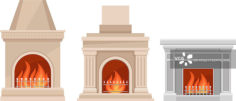 带壁炉架的石头壁炉图片素材