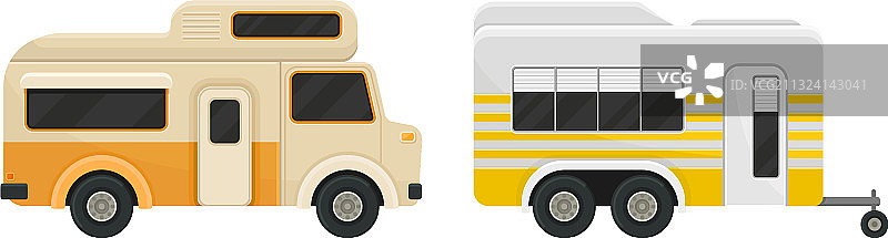 露营拖车或拖挂式房车图片素材