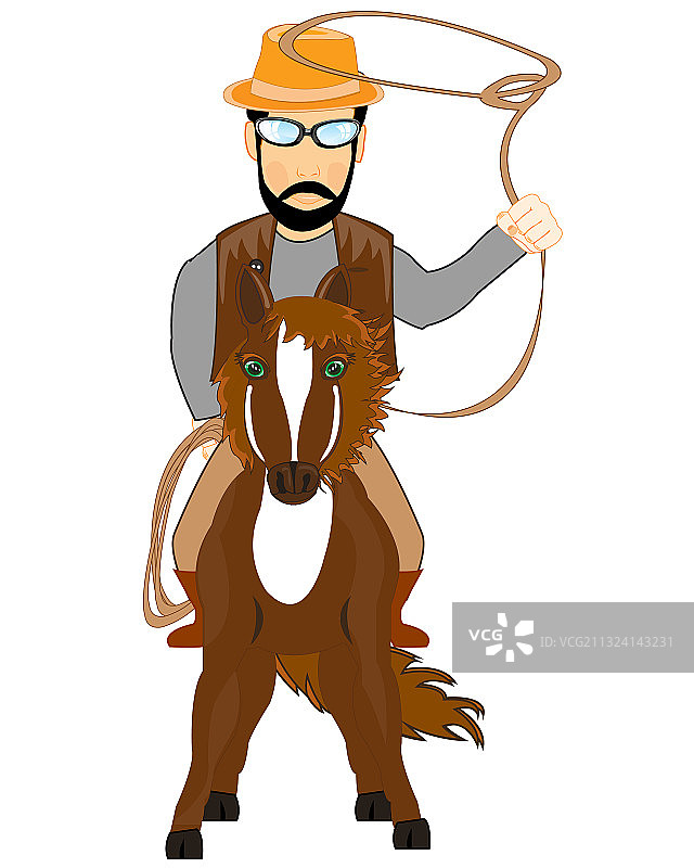 戴帽子套索的牛仔图片素材