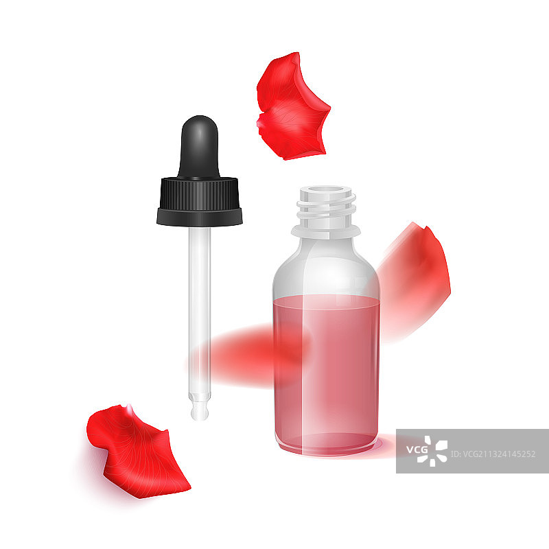 玫瑰精油和花瓣图片素材